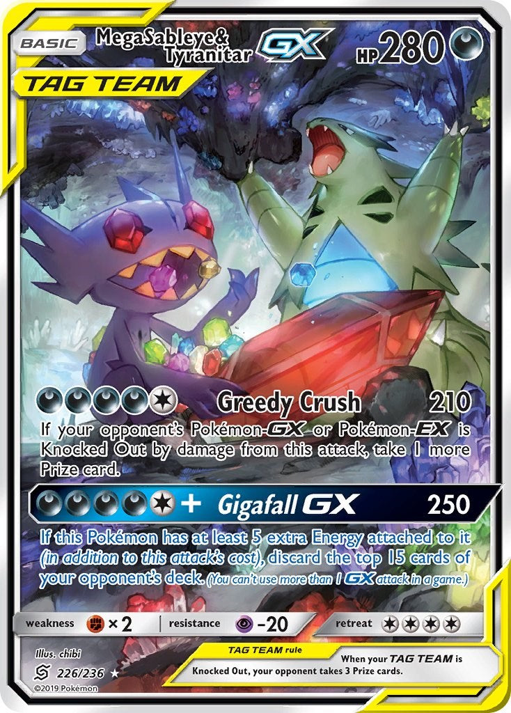 tyranitar pokemon card full art Mega Sableye & Tyranitar GX 226/236 Full Art Ultra Rare Pokemon Card N main image 0