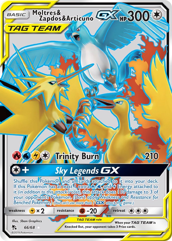 Moltres & Zapdos & Articuno GX (Full Art) [HIF