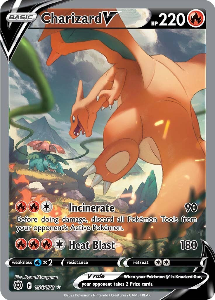 Charizard V (Alternate Full Art) 154/172 - SWSH09 Brilliant Stars Holofoil Near Mint Charizard V (Alternate Full Art) 154/172 - SWSH09 Brilliant Stars Holofoil Near Mint
