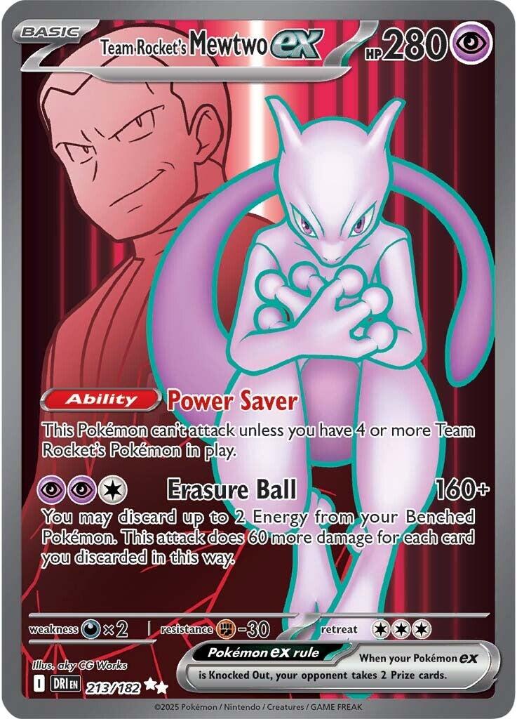 [美品]Team Rocket Mewtwo EX Team Rocket's Mewtwo ex - 213/182 [DRI - 213/182] – Collector's