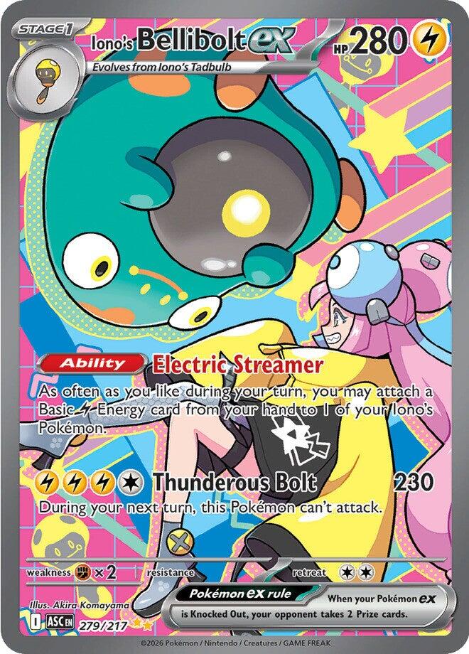bellibolt pokemon card Trading Game Ascended Heroes Special Illustration Rare Iono's ex #279 [L][#][#] Thunder Edge (100) Golden Charizard Card? What Style:14 Sliver