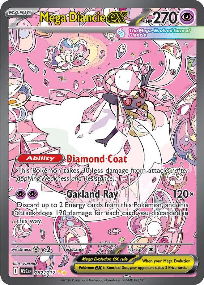 diancie pokemon card Mega Diancie ex - 282/217 - ME: Ascended Heroes [SPILL] [Near Mint]