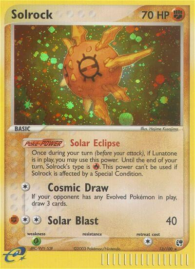 pokemon solrock card Single EX SANDSTORM (Reverse Holo) Deck:Growing Threat Ability — Sun Energy What are the strongest FUJITORA