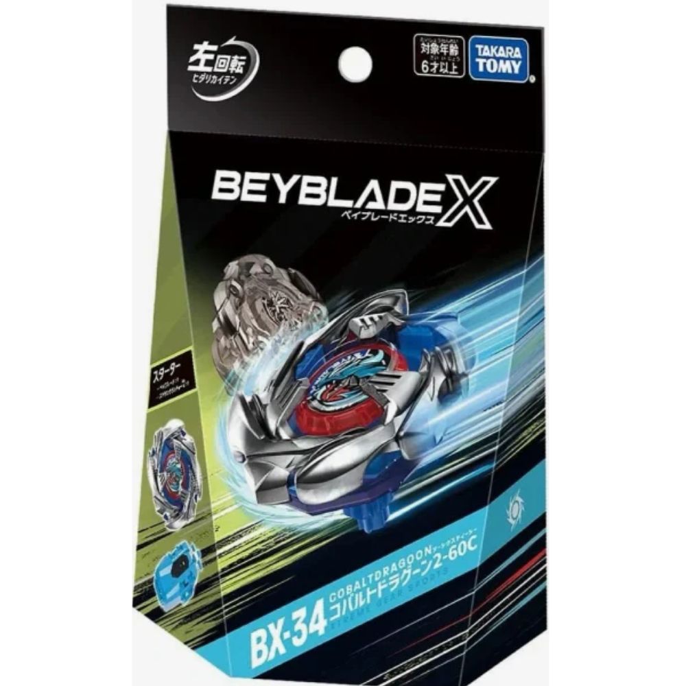 Takara Tomy Beyblade X BX-34 Starter Cobalt Dragoon 2-60 Cyclone