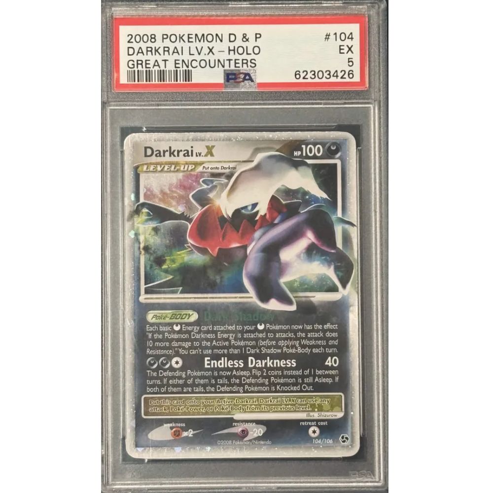 GREAT ENCOUNTERS- Darkrai Lv.X #104 PSA 5