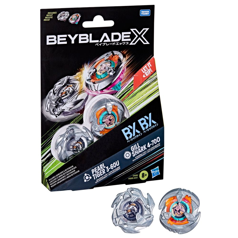 Beyblade X Gill Shark 4-70O & Pearl Tiger 3-60U Dual Pack Set
