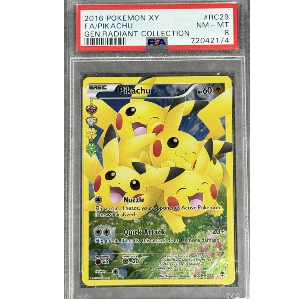 GENERATIONS: RADIANT COLLECTION - Pikachu (Full Art) RC29/RC32 PSA 8