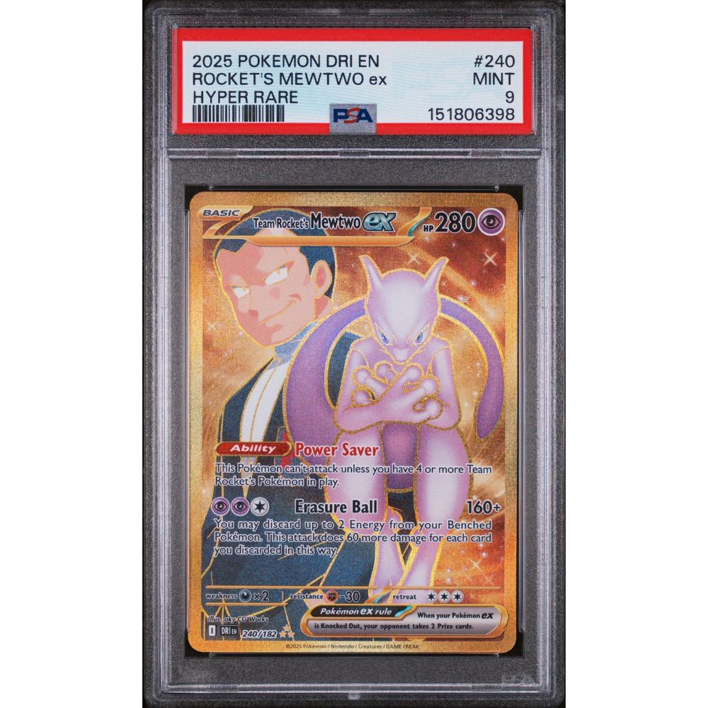 DESTINED RIVALS - Rocket's Mewtwo ex #240 PSA 9