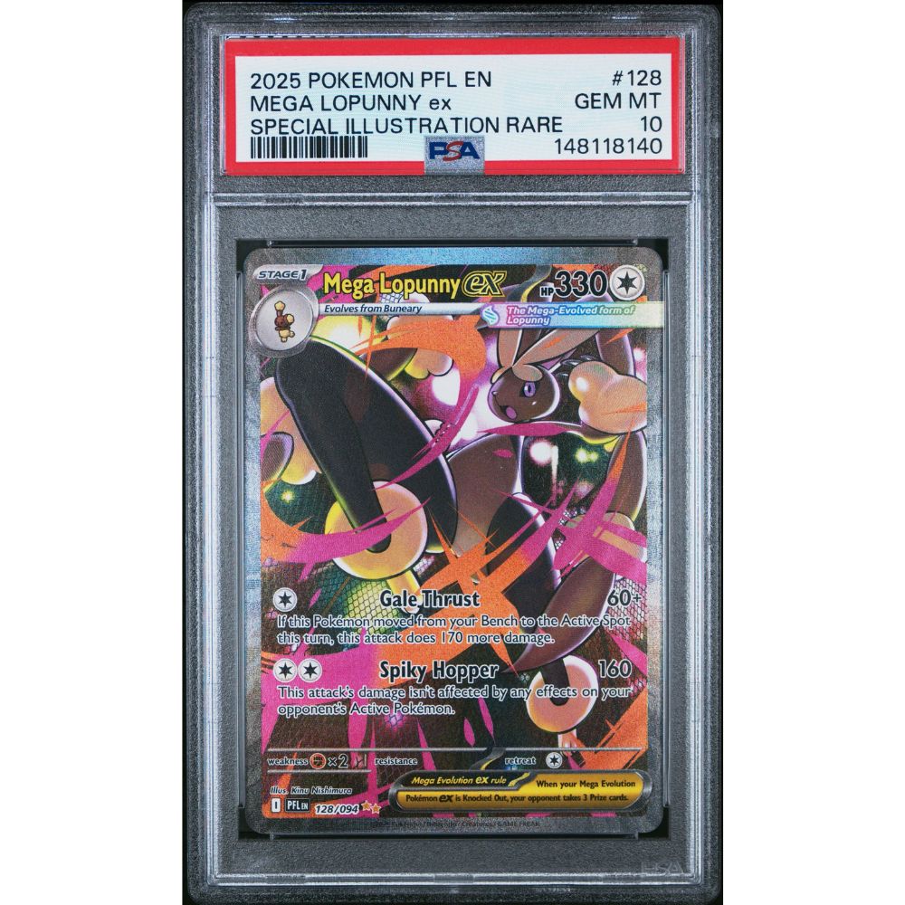 PHANTASMAL FLAMES - Mega Lopunny ex #128 PSA 10