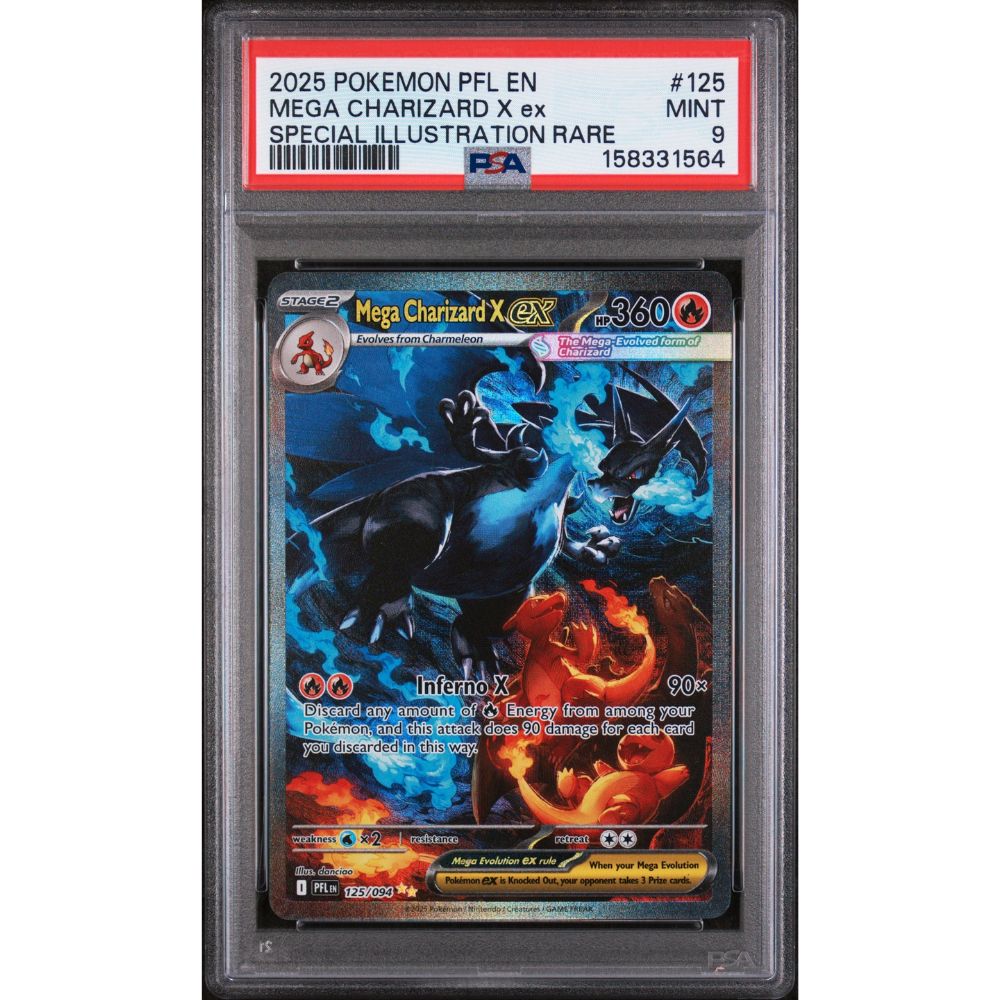 PHANTASMAL FLAMES - Mega Charizard X ex #125 PSA 9