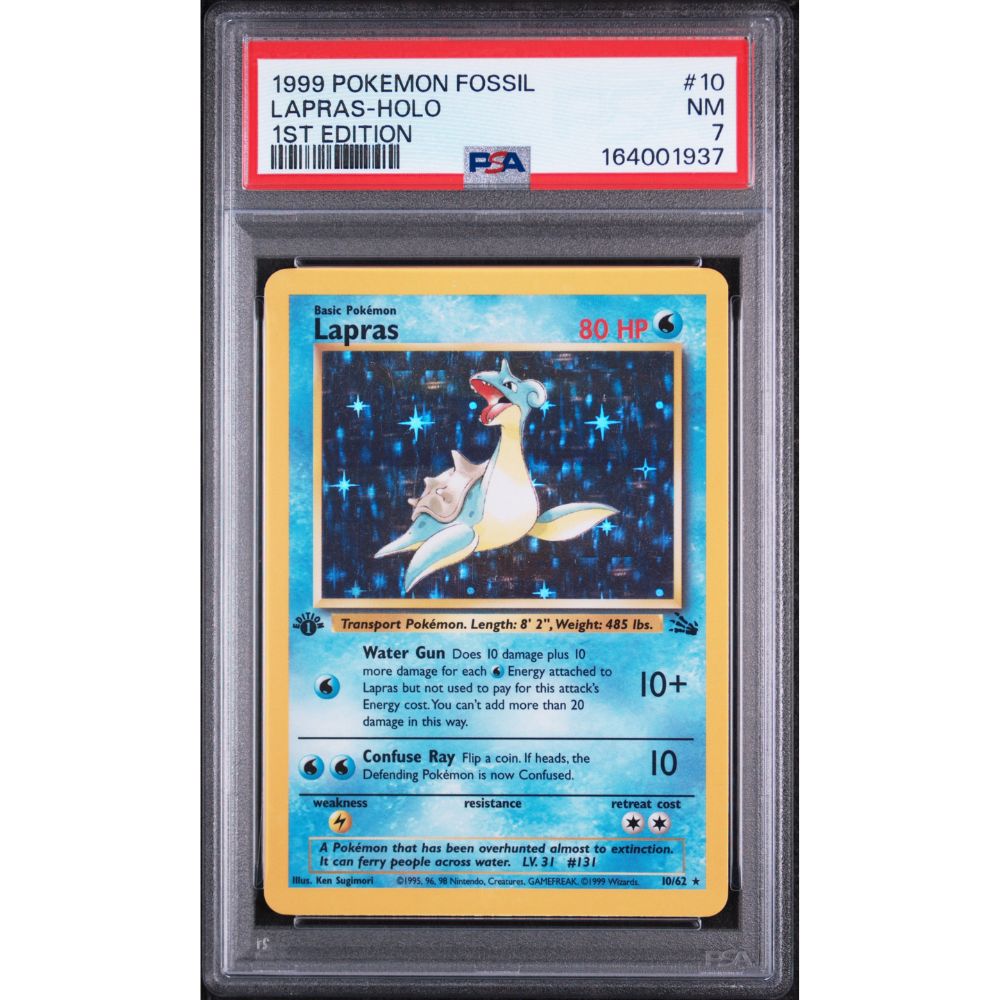 FOSSIL - Lapras (1st Edition) #10 PSA 7