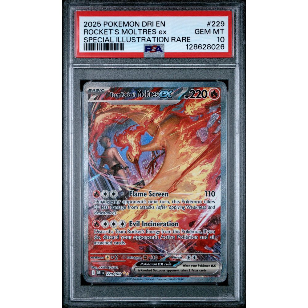 DESTINED RIVALS - Rocket's Moltres ex #229 PSA 10