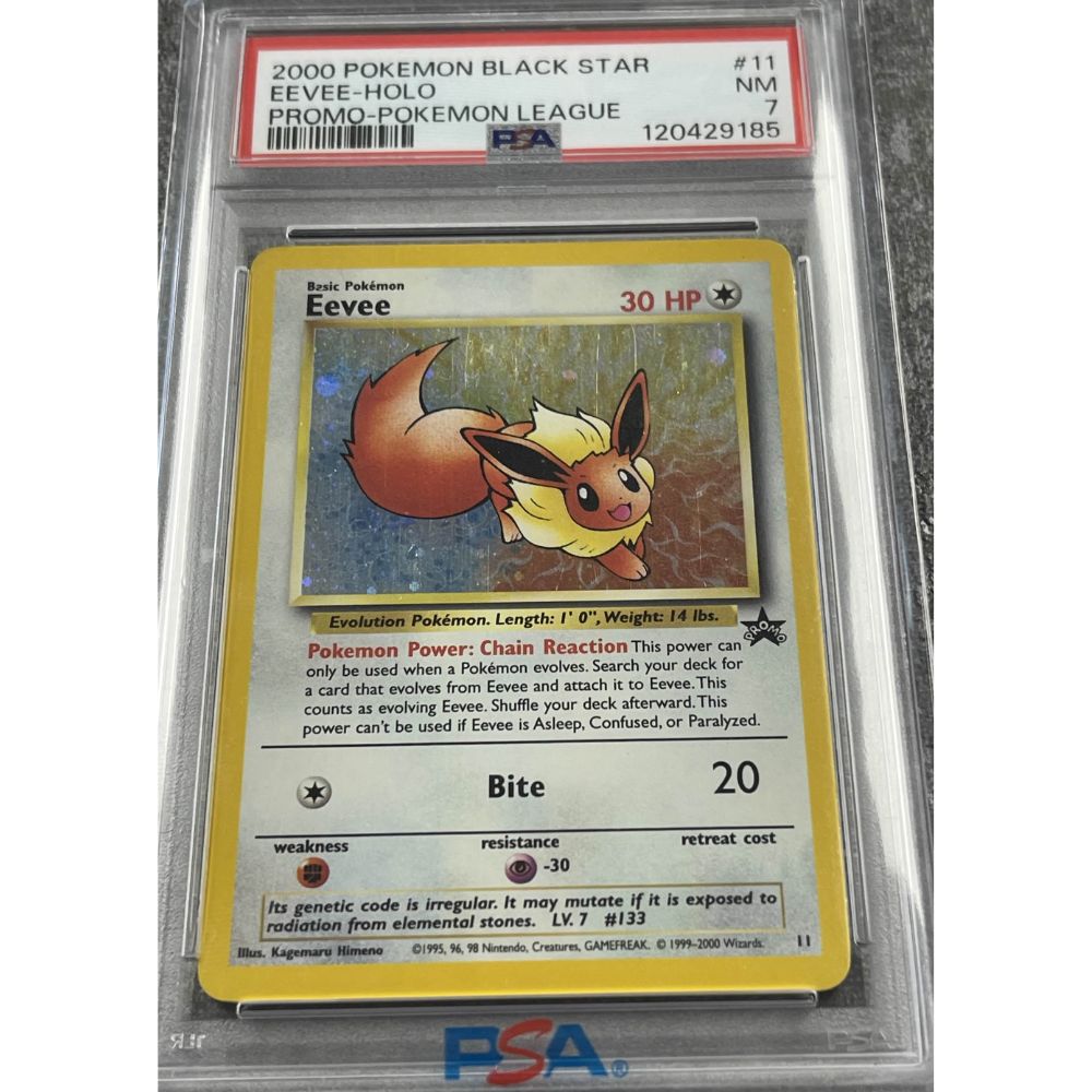 2000 POKEMON BLACK STAR PROMO - Eevee #11 PSA 7