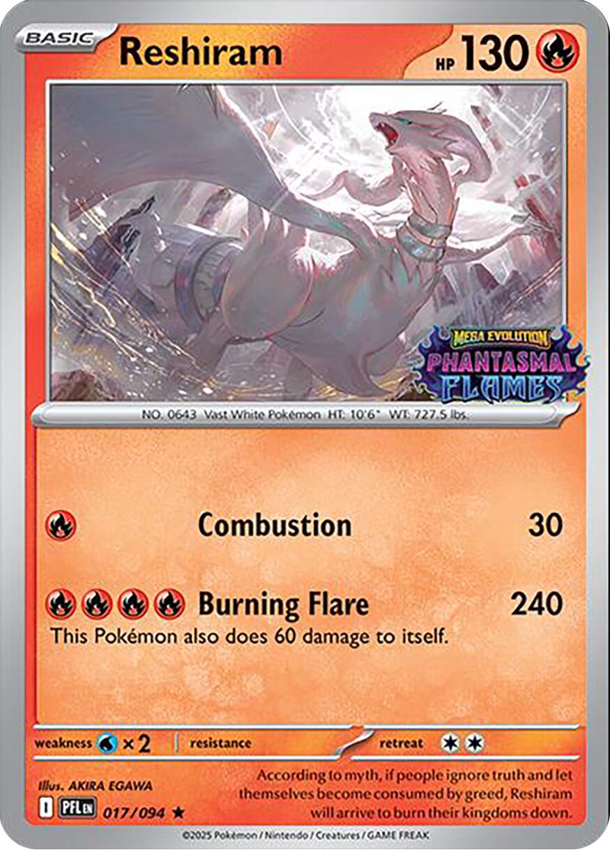 Reshiram (Phantasmal Flames Stamped)