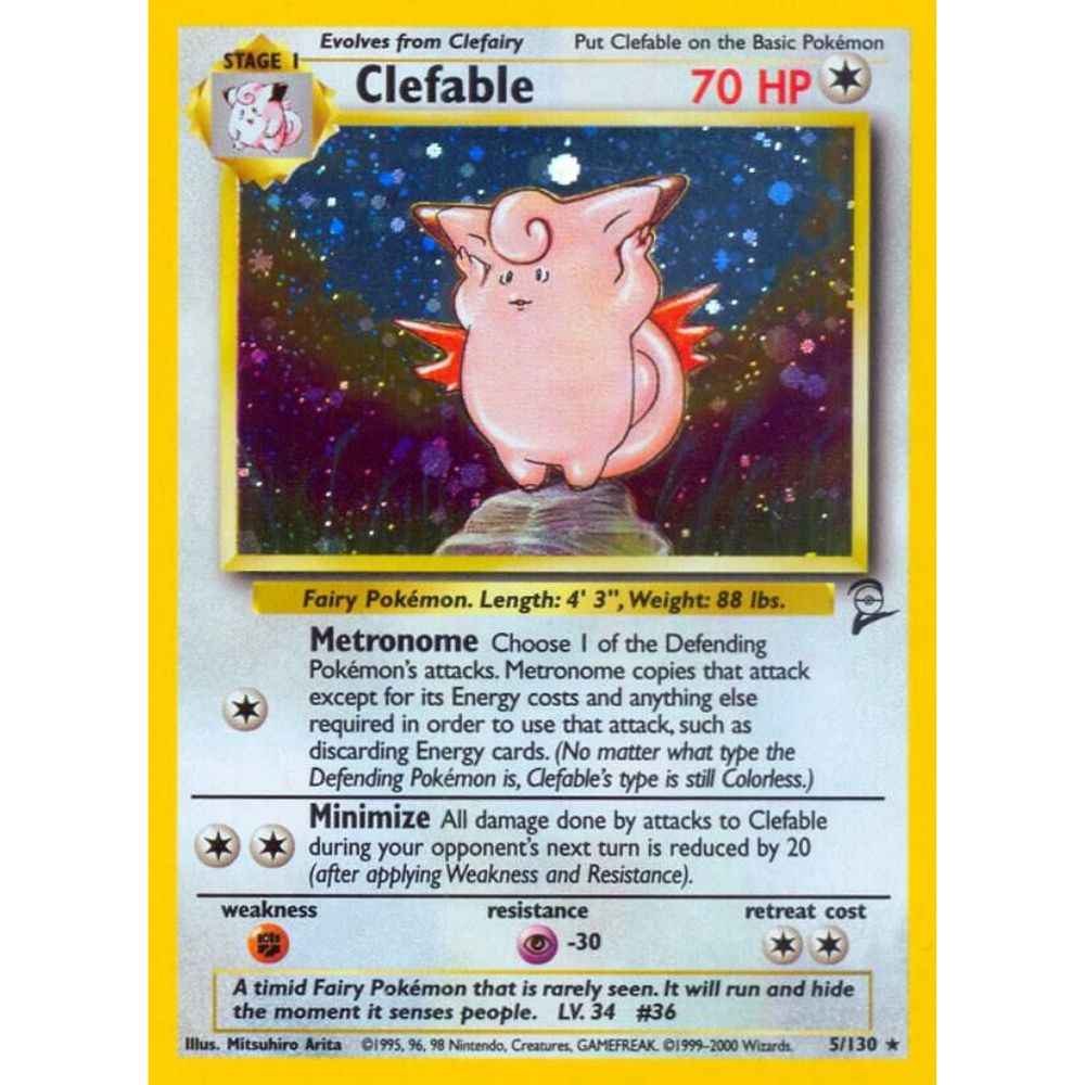 Clefable 005/130 (Base Set 2) Holo Rare