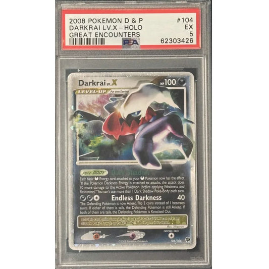 GREAT ENCOUNTERS- Darkrai Lv.X  #104 PSA 5
