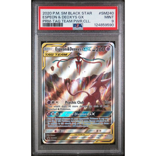 SM PROMO - Espeon & Deoxys GX #240 PSA 9