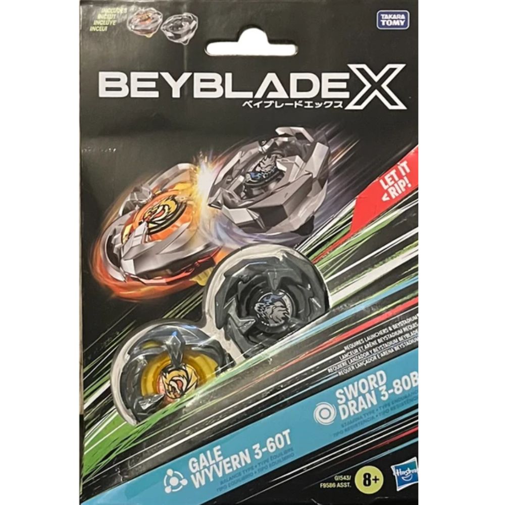 HASBRO Gale Wyvern and Sword Dran Beyblade X Dual Pack