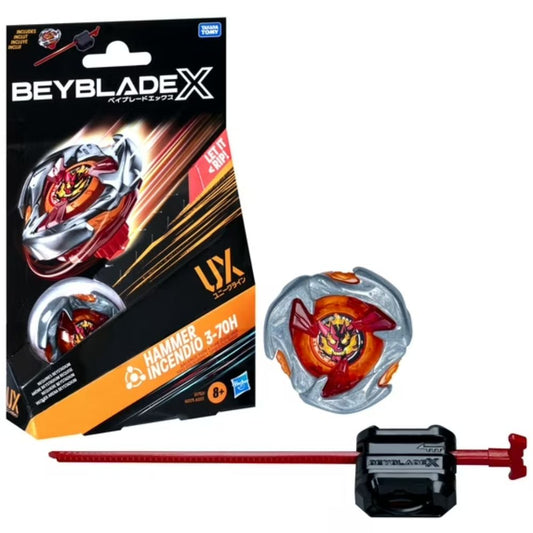 Beyblade X Hammer Incendio 3-70H UX Starter Pack Set with Balance Battling Top & Launcher, Ages 8+