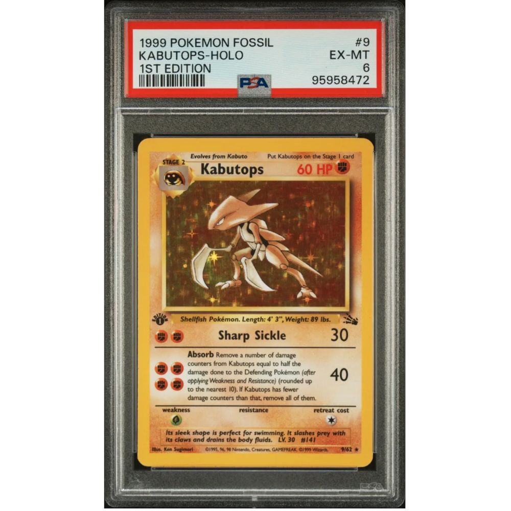 FOSSIL - Kabutops (1st Edition) #9 PSA 6