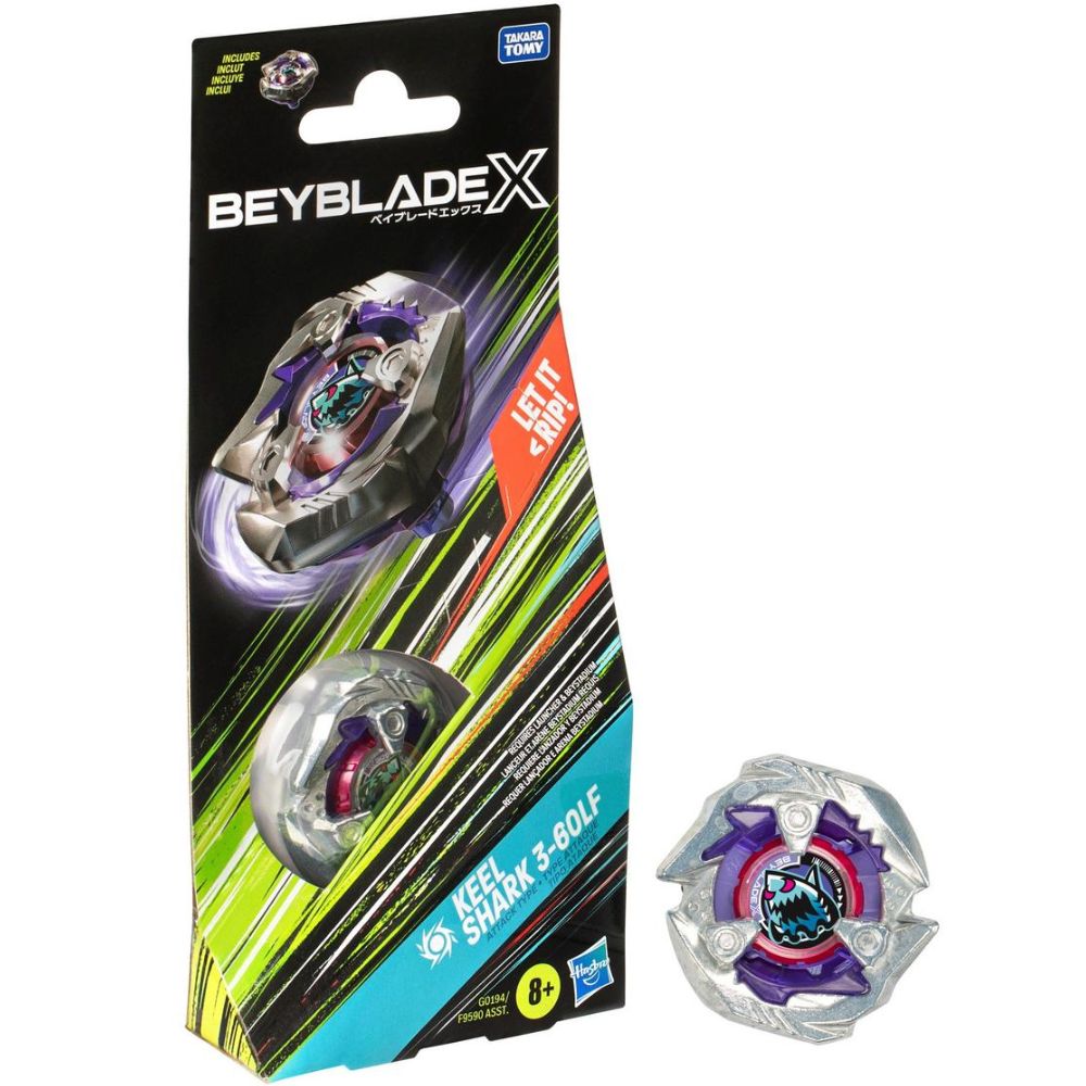 Beyblade X Keel Shark 3-60LF Booster Pack Set with Attack Type top, Ages 8+