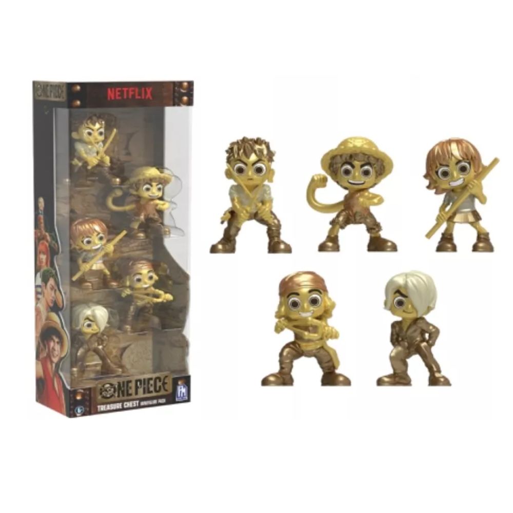 Netflix One Piece Gold Treasure Chest Minifigure 5 Pack