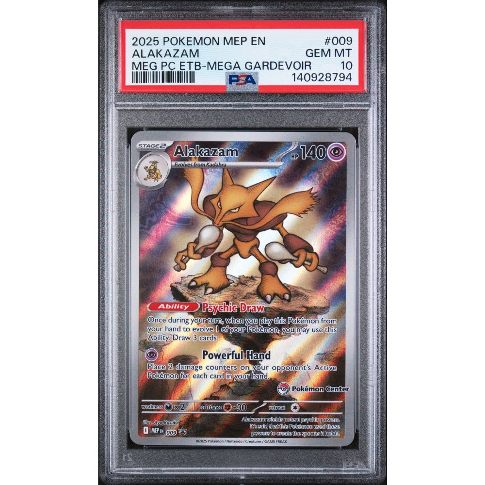 MEG PC ETB [MEGA GARDEVOIR] - Alakazam (Pokemon Center Exclusive) #009 PSA 10