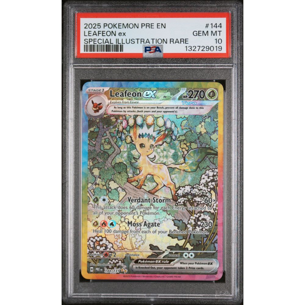 PRISMATIC EVOLUTIONS - Leafeon ex #144 PSA 10