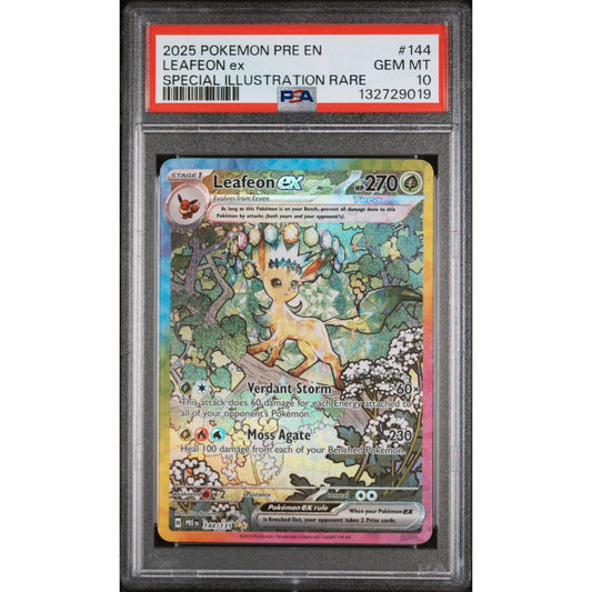PRISMATIC EVOLUTIONS - Leafeon ex #144 PSA 10
