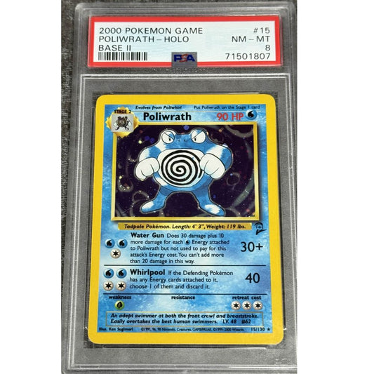BASE SET 2 - Poliwrath 15/130 PSA 8
