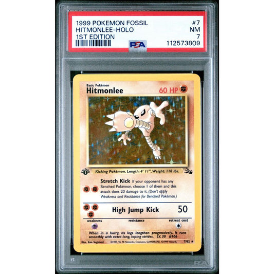 FOSSIL - Hitmonlee (1st Edition) #7 PSA 7