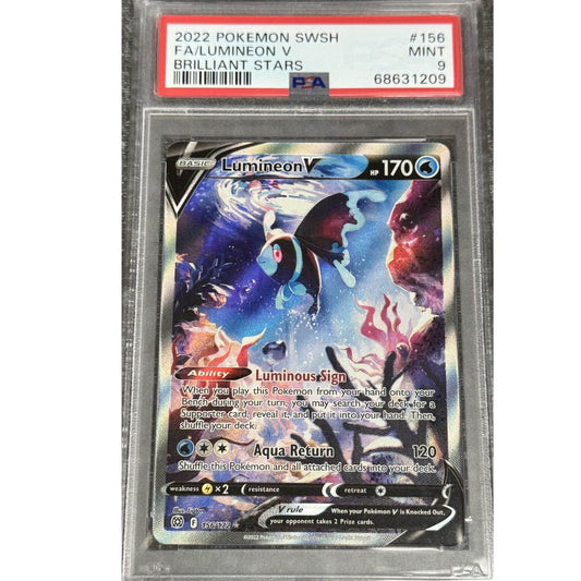 BRILLIANT STARS - Lumineon V (Alternate Full Art) 156/172 PSA 9