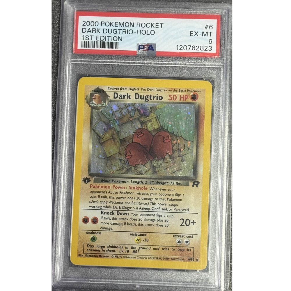 TEAM ROCKET - Dark Dugtrio (1st Edition) 6/82 PSA 6