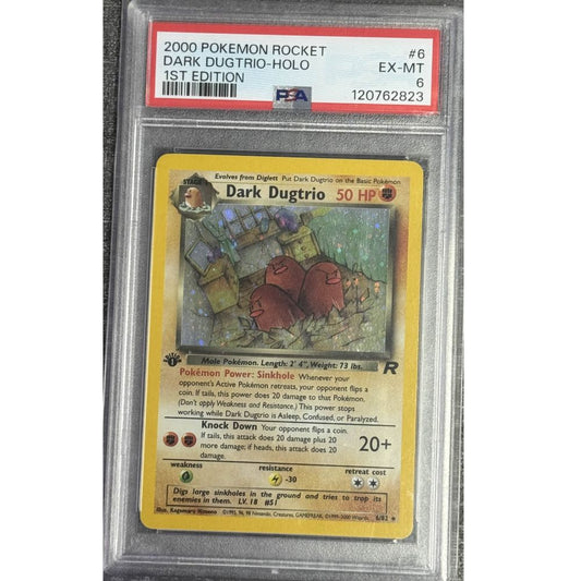 TEAM ROCKET - Dark Dugtrio (1st Edition) 6/82 PSA 6