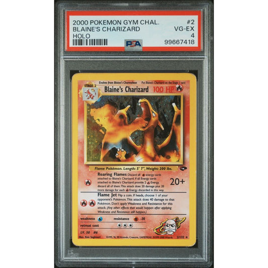 GYM CHALLENGE - Blaine's Charizard #2 PSA 4