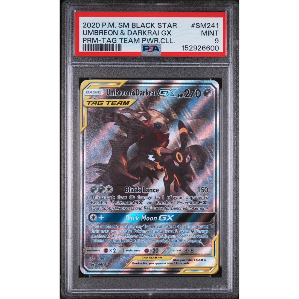 SM BLACK STAR PROMOS - Umbreon & Darkrai GX #SM241 PSA 9