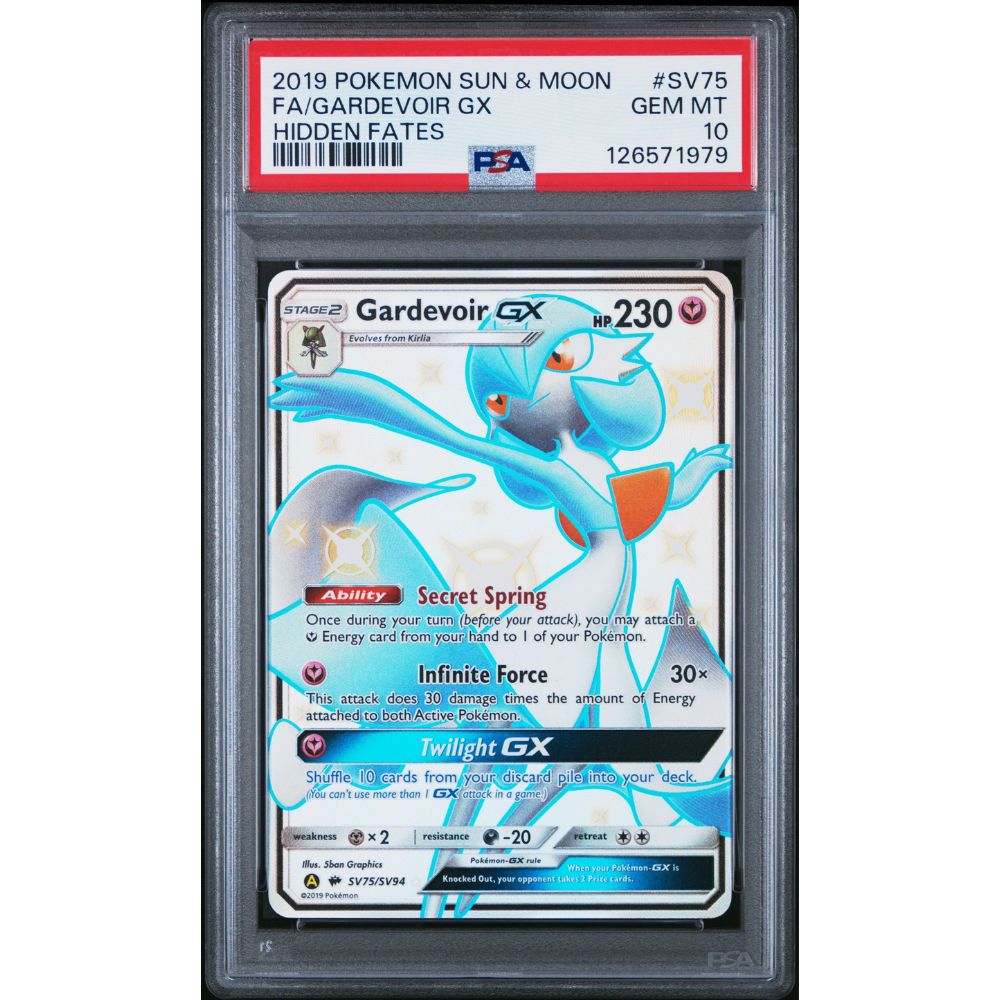 HIDDEN FATES - Gardevoir GX #SV75 PSA 10