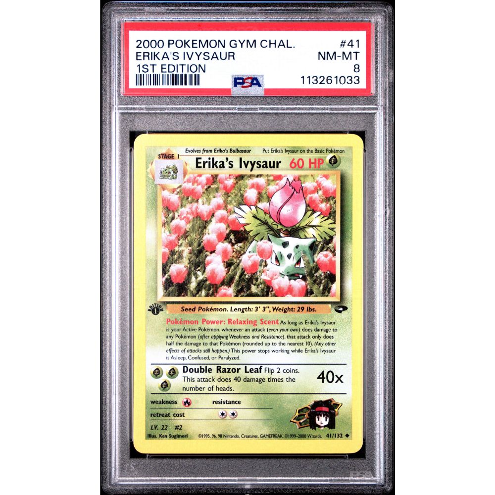 GYM CHALLENGE - Erika's Ivysaur (1st Edition) #41 PSA 8