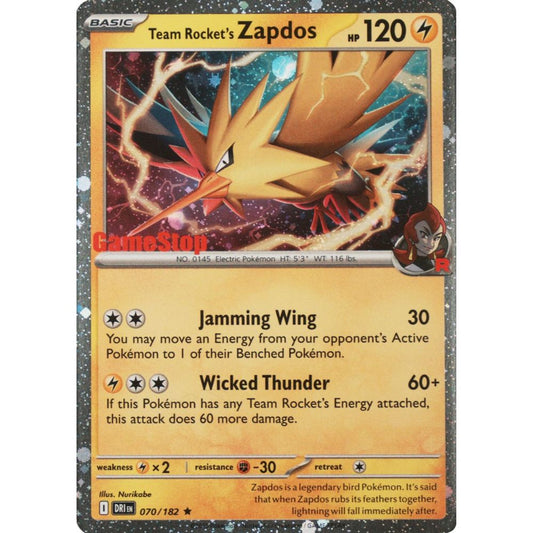 [SEALED IN WRAPPER] Team Rocket's Zapdos (Gamestop Exclusive) [MCAP - 070/182]