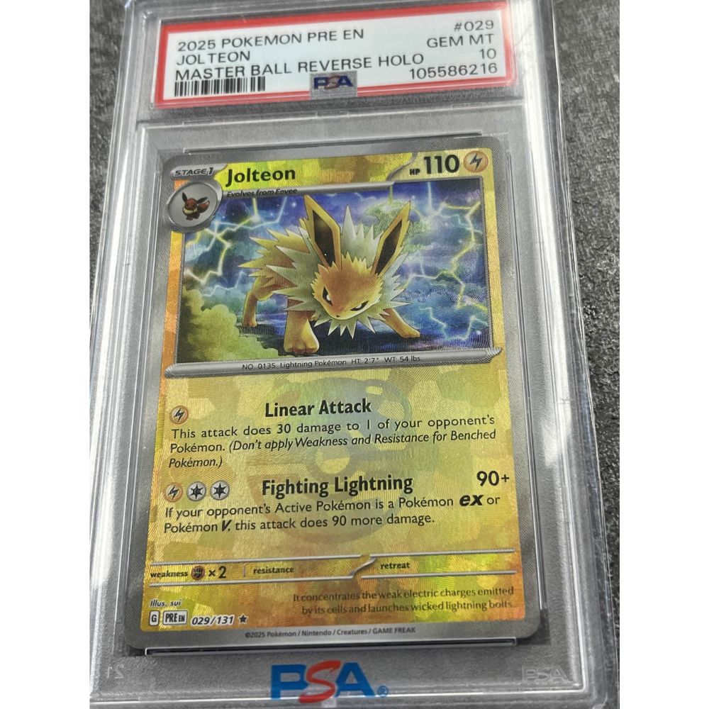 PRISMATIC EVOLUTIONS - Jolteon (Master Ball Pattern) 29/131 PSA 10