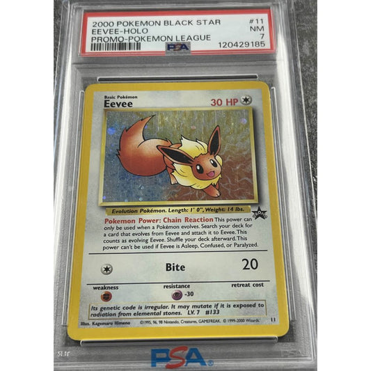 2000 POKEMON BLACK STAR PROMO - Eevee #11 PSA 7